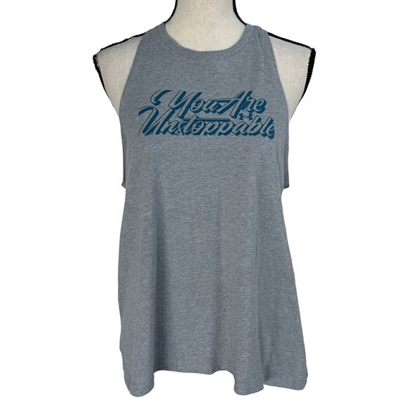Under Armour Medium Loose Athletic Tank Top "You Are Unstoppable" Heat Gear Gray - Picture 1 of 7